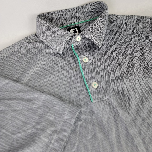 FootJoy Other - FootJoy FJ Golf Polo Men's XL Golf Logo Blue White Zig Zag All Over Pattern